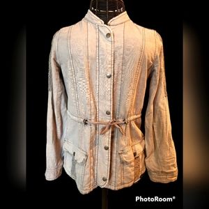 MAURICES size Medium light gray linen/ cotton blend utility jacket.